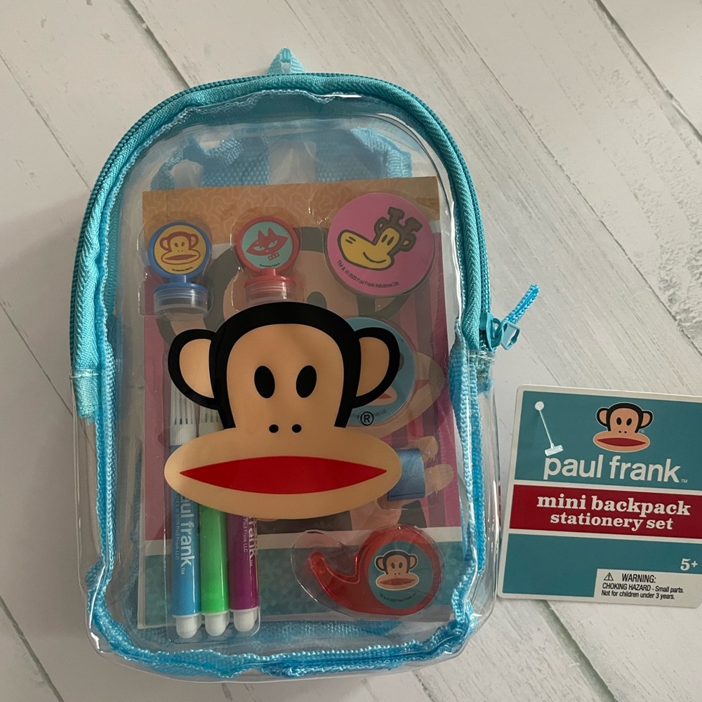 NWT Paul Frank Mini Backpack Stationery Set